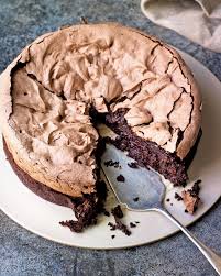 Double Baked Chocolate Meringue Brownie Recipe Delicious Magazine Recipe Desserts Chocolate Meringue Sweet Recipes