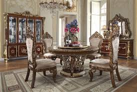 Monte carlo maverick super max 88 in. Monte Carlo 5 Piece Round Table Dining Room Set In Burl Metallic Antique Gold Finish By Homey Design Hd 1803 Dt R