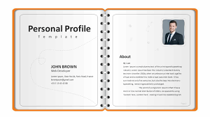 Choose any template design below: Personal Profile Powerpoint Template Notebook Slidebazaar
