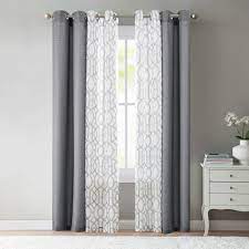 Mainstays Kingswood 4 Piece Curtain Set Walmart Com Curtains For Grey Walls White Curtains Living Room Grey Walls Living Room