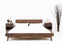 walnut platform bed frame mid century modern bed wood bed etsy modern bed frame modern bed walnut bed frame