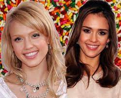 Better Blonde Or Brunette We Weigh In On All The Recent Celebrity Dye Jobs Blonde Vs Brunette Hair Color Transformation Jessica Alba Blonde