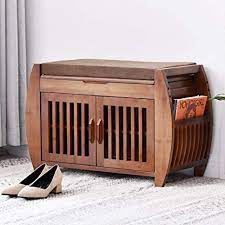 Only 2 available and it's in 2 people's carts. Amazon Com Bamboo Shoe Bench Rack With Removable Cushion Hidden Storage Compartment Side Drawer Entryway Shoe Storage Organizer Shoe Cabinet For Hallway Entryway 28 3 X 12 6 X 18 3 Inch Kitchen Dining