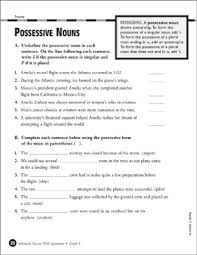 possessive nouns grade 5 printable test prep and tests skills sheets
