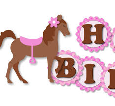 Amazon Com Personalized Pink Pony Horse Birthday Party Or Baby Shower Banner For Girl Optional Decorations Cake Topper Centerpiece Sign Favor Tags Or Stickers Thank You Handmade In Usa Bcpcustom