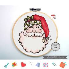 Merry Christmas Cross Stitch Pattern Pdf Santa Claus Cross