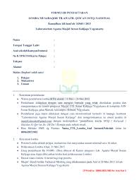 Karena sepenuhnya dapat disesuaikan, seperti templat formulir lainnya di forms.app. Doc Formulir Pendaftaran Lomba Rbj 1436 H Kurniyandika 1714370053 Academia Edu
