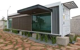 Shipping Container Home Stone Landscaping Maison Container Conteneur D Expedition Maisons Maison Architecte