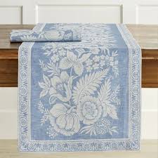 Vintage Floral Jacquard Table Runner Williamssonoma Table Linens Easter Table Decorations Table Linens For Sale