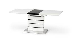 Home styles classic black 42 round pedestal dining table by home styles. Arcticular White And Black Extending Dining Table 140 To 180 Cm