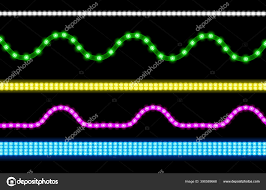 Vector Set Of Led Strips With Neon Light Effect Stock Vector C Klyaksun 390589668