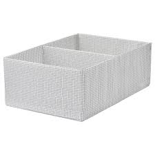 Stuk White Grey Box With Compartments 34x51x18 Cm Ikea Ikea Storage Spaces Small Storage