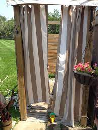 Amazonbasics tension shower doorway rod. Outdoor Shower Makeover On A Budget Outdoor Shower Shower Makeover Outdoor Curtains