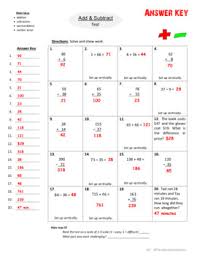 One digit addition and subtraction. Math Investigations For Grade 3 Addition Subtraction Worksheets