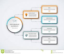 Infographic Flow Chart With 4 Options Stock Vector