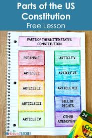 The Parts Of The Us Constitution Free Lesson The Clever Teacher Teaching Us History Constitution Lesson History Curriculum