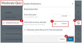 Feb 08, 2020 · to manually unlock a quiz for a student, begin in your course's quiz tab: 2