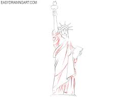 To make this statue drawing, first, you have to draw the face of this statue. How To Draw The Statue Of Liberty Easy Drawing Art