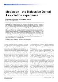 One dental — endo workshop 2020 — july 26. Pdf Mediation The Malaysian Dental Association Experience