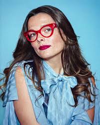 Elegant #Marilyn frames in captivating crimson ❣️@maxineheron, 📷:  @katebones, www.kirkandkirk.com/shop/optical/centena/stanley-crimson/