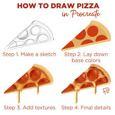 How to draw a pizza. Art With Flo On Instagram Step By Step Drawing A Slice Of Pizza In Procreate The Fully Narrated Rea Digital Art Beginner Drawings Digital Painting Tutorials
