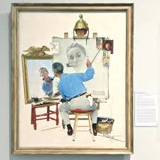 His works have a broad popular appeal in the united states for their refle. Triple Self Portrait Norman Rockwell Print Feb 1960 Kunst Com Antiquitaten Kunst