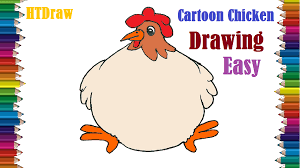 Draw chicken, draw cat, draw chick, drawing lessons, how to draw, sketch, sketching chickens chicken planner stickers cute farm stickers hand drawn | etsy. Cartoon Chicken Drawing And Coloring For Beginners