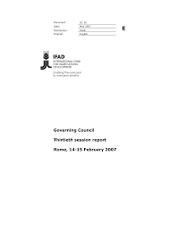Governing Council Thirtieth session report Rome, 14-15 February 2007
