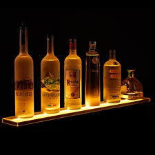 One Step Led Lighted Liquor Bottle Display Shelves Bottle Display Liquor Shelf Bar Lighting