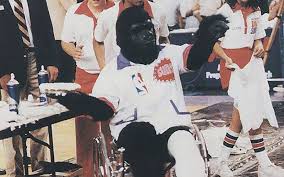 And now the phoenix suns gorilla that we've all come to know and love for his acrobatic slam dunks has been victimized, too. Former Suns Gorilla Now Motivational Speaker