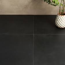 With larger format tiles, you can enjoy a more elegant, smoother floor finish without worrying. Lines Black Matte 24x24 Porcelain Concrete Look Tile Tilebar