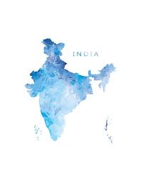 India Map Print Watercolor New Delhi Print Wall Art India Etsy India Poster India Map India Art