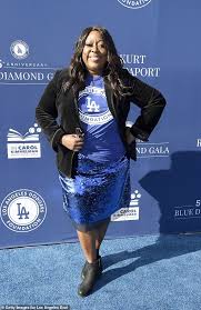 Dodger uniform blue #005a9c dodger blue #1e90ff the actual blue that the dodgers currently the brooklyn dodgers were never contemporarily referred to as wearing dodger blue, although. Tiffany Haddish Is Elegant In Dodger Blue Mini Dress As She Leads Stars At Gala For La Baseball Team Daily Mail Online