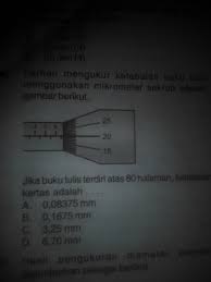 Alat ini dapat mengukur ketebalan dari suatu material atau benda dengan ukuran ketebalan. Farhan Mengukur Ketebalan Buku Tulis Menggunakan Mikrometer Sekrup Seperti Gambar Berikut Brainly Co Id