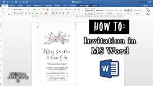How To Make An Invitation In Microsoft Word Diy Wedding Invitations How To Make Invitations Wedding Invitations Diy Invitation Card Format