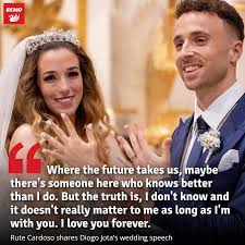 Diogo Jota's wife, Rute Cardoso, shared the Liverpool icon's wedding speech to mark their one-year anniversary💔 The Liverpool icon tragically died in a car crash alongside his brother Andre Silva last July, just less than two weeks after marrying his teenage s