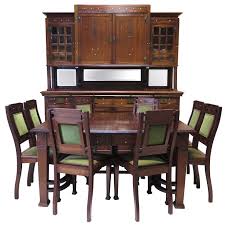 Set 8 edwardian antqiue arts & crafts solid oak blue faux leather dining chairs. Arts And Crafts Dining Room Set Early 1900s Modern Dining Room Set Arts And Crafts Dining Room Dining Room Sets