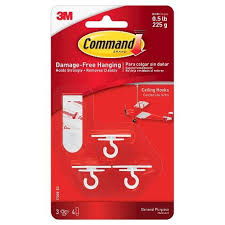 Command 3 Hooks 4 Strips Ceiling Decorative Hooks White Ceiling Hooks Hanging Paper Lanterns Command Hooks