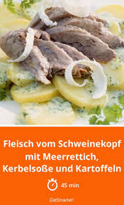 Fleisch Vom Schweinekopf Mit Meerrettich Kerbelso Rezept In 2020 Fleisch Meerrettich Lebensmittel Essen