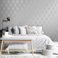 Camden Wave Wallpaper Soft Grey Silver Grey Wallpaper Living Room Wallpaper Living Room Interior Design