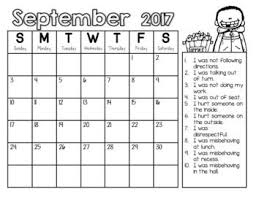 Monthly Behavior Calendars Now Editable Updated Yearly