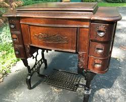 Vintage White Rotary Treadle Sewing Machine Oak 6 Drawer Cabinet Super Base Treadle Sewing Machines White Rotary Sewing Machine Sewing Machine