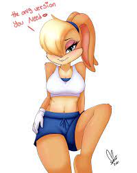 73505 - safe, artist:nennachan, lola bunny (looney tunes), lagomorph,  mammal, rabbit, anthro, looney tunes, space jam, space jam: a new legacy,  warner brothers, 2021, adorasexy, belly button, blonde hair, blushing,  bottomwear, breasts,