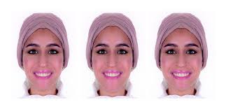 Three photos showing each facial type with a smile (meso, dolicho, and...
