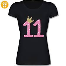 Geburtstag Kind 11 Geburtstag Krone Madchen Elfter 140 9 11 Jahre Schwarz F288k Kinder Madchen T Shirt Leicht Tailliert T Shirts Mit Spruch Lus