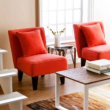 Red Orange Slipper Set Accent Chair Seat Modern Style Design Living Room Lounge Living Room Chairs Living Room Bench Accent Chairs For Living Room