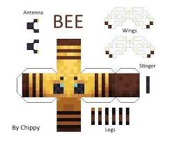 I used regular cardboard, but if. Printable Minecraft Papercraft Bee Novocom Top