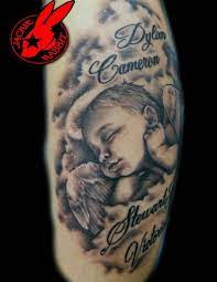 Angel wings and guardian angel tattoos are some of the most popular motifs for men, and there are a lot of incredible designs you can base your art off of. 31 Superb Baby Angel Tattoos And Designs