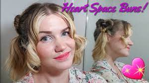 Heart Shaped Space Buns Easy Hair Tutorial - Retro Time Machine - YouTube