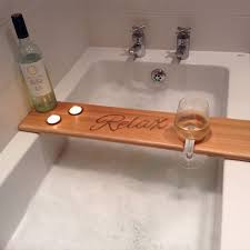 Clawfoot bathtub caddy with reading rack body. Personalised Bath Caddy To Hold 2 Tea Light Holders And A Glass Of Your Favourite Wine This Is Made From Red Ced Wooden Bath Bath Tray Bath Wine Glass Holder